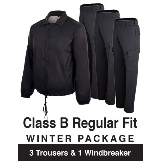 Men's Class B Winter Regular Fit Package - 3 Trousers & 1 Windbreaker
