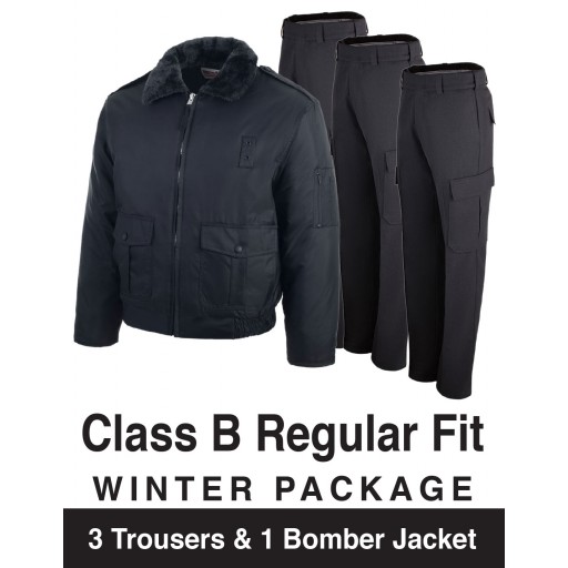 Men's Class B Winter Regular Fit Package - 3 Trousers & 1 Bomber Jacket