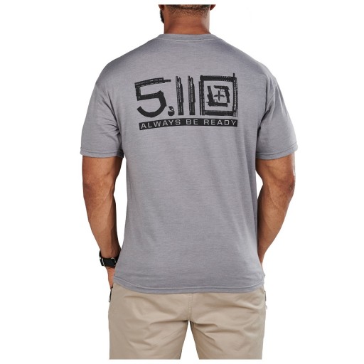 5.11 Tactical Men's Locked and Logoed Tee (Grey Heather)