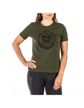 5.11 Tactical Women's Womens Coffee Then Conquer Tee (Military Green)