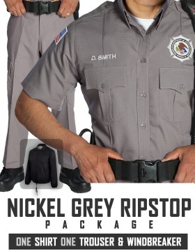 Men's Ergo Stretch Nickel Grey Tactical Package - 1 Shirt, 1 Trousers, 1 Windbreaker